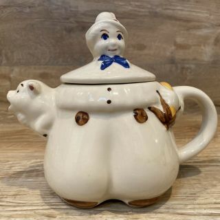 Vintage Shawnee Tom The Piper’s Son And Pig Lidded Teapot 8.  5” X 7”