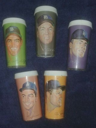 5 1966 Detroit Tigers Volpe Cups Including Al Kaline,  Denny Mcclain And More