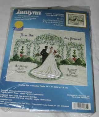 Vintage Janlynn " From This Day Forward " Counted Cross Stitch Kit 14 " X11 " 054 - 00