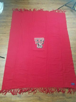 Vintage 70s - 90s Texas Tech Red Raiders Pendleton Wool Blanket Robe In A Bag