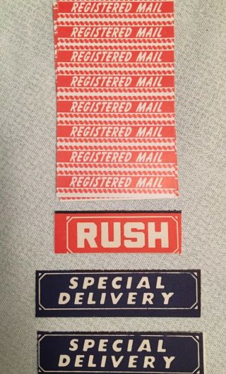 Vintage Labels,  Postal Rush,  Special Delivery & Fragile Item Labels
