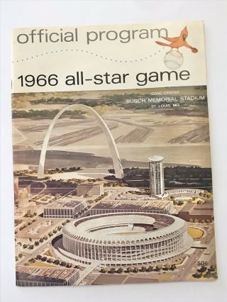 1966 Mlb All Star Game Program Busch Stadium
