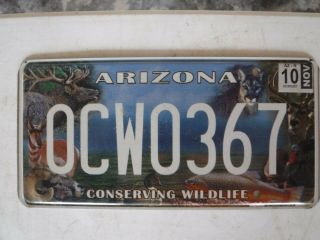 Arizona License Plate Conserving Wildlife,  Ocw0367,  Elk,  Deer,  Turkey,  Fish