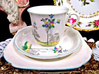 Shelley Tea Cup And Saucer Balloon Tree Painted Pattern Teacup Trio Perfect