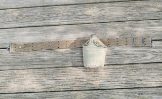 Vintage Ww2 Military Canvas 3 Hole Web Belt,  Canteen & Canvas Insulated Cover