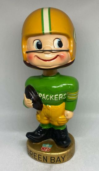 Green Bay Packers Gold Base Bobblehead Type 2 " Toes Up " Nodder