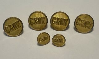 Mr 37 Collectible Railroad Buttons C&nw Chicago & Northwest Transportation Gold