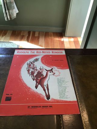 Vintage Sheet Music Rudolph The Red - Nosed Reindeer By Johnny Marks 1949