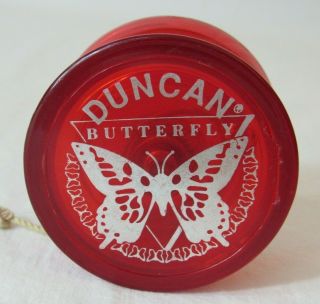 Vintage 1994 Duncan Butterfly Yo - Yo Red Yoyo Made In Usa