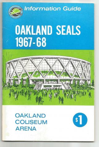 1967/68 Oakland Seals Information Media Guide Nhl Hockey California Golden 1styr