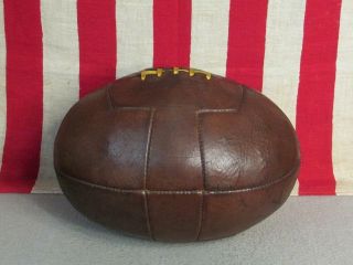 Vintage 1940s Leather Rugby Match Ball 