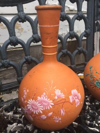 Antique Wilhelm Schiller And Son Bohemian Vase Pair 3