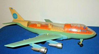 Vintage 1960s - 70s Hard Plastic Pan - Am Battery Operated Airplane