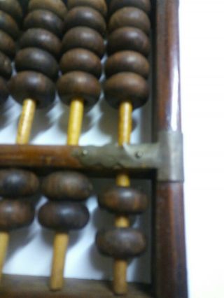 Lotus Flower? Brand Antique Chinese Abacus 13 Rods 91 Beads Very Fine Hardwood 3