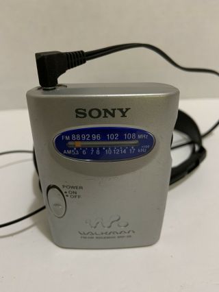 Vintage Sony Walkman Radio Srf - 59 With Headphones & Belt Clip Am Fm Well