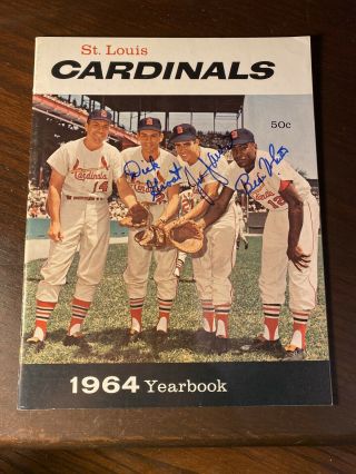 1964 St.  Louis Cardinals Souvenir Yearbook Autographed By Groat Javier White