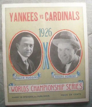1926 World Series Program St.  Louis Cardinals @ Yankees Ruth Gehrig Hornsby Alex