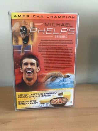 AUTOGRAPHED MICHAEL PHELPS WHEATIES BOX - OLYMPIC SWIMMING CHAMPION 2