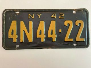 1942 York License Plate 100 All Paint