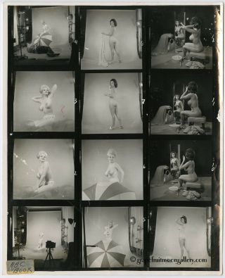 Bunny Yeager Vintage Contact Sheet Photograph Studio Nudes Published Abcs Book