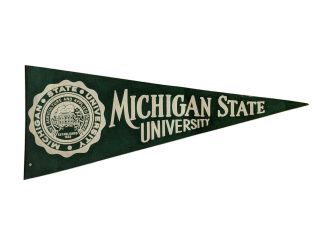 1950’s Vintage Michigan State University College Pennant Full Size