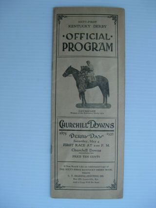 1935 Kentucky Derby Program Churchill Downs Omaha Triple Crown.