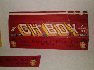 Vtg 1930 ' s American Chewing Gum (2) Wrappers Goudey Oh Boy 3