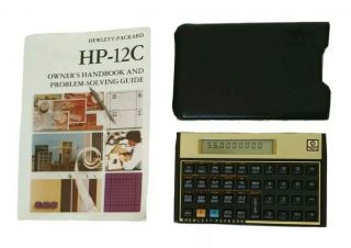 Vintage Hp - 12c Financial Calculator With User Guide And Case Or Sleeve A1