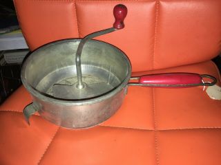 Vintage Foley Food Mill With Red Wooden Handle And Crank