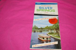 Vintage Color Brochure Silver Springs Florida 1965 With Map Glass Bottom Boats