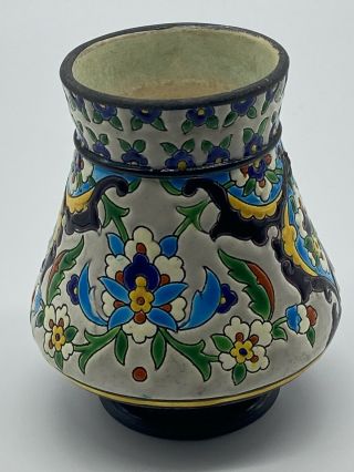 Antique Late 19th Century Vase By French Majolica Bordeaux J.  Vieillard