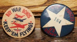Wwii Usaaf Us Army Air Force Id Badge And " Keep Em Flying " Token Vintage