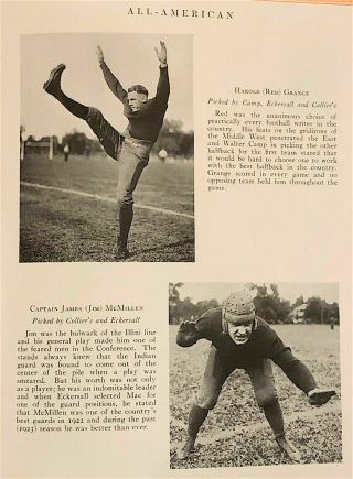 Near 1925 Red Grange University Of Illinois Yearbook - Chicago Bears