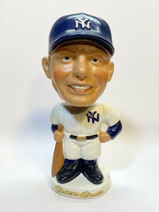 Vintage Mickey Mantle Round Base " Muscles " Nodder Ny Yankees Restored