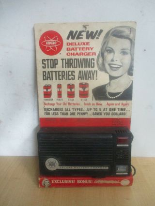 Vintage Deluxe Battery Charger Auto Store Display Fedtro Brand Great Graphics