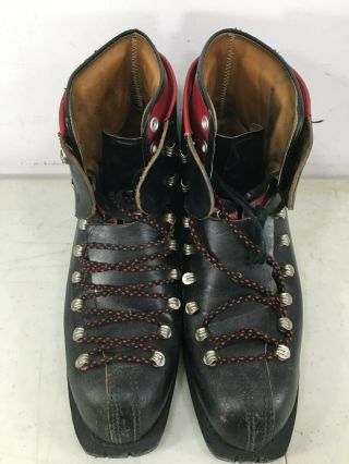 Vintage All Star Alpine Ski Boots Leather Black And Red 69 43130