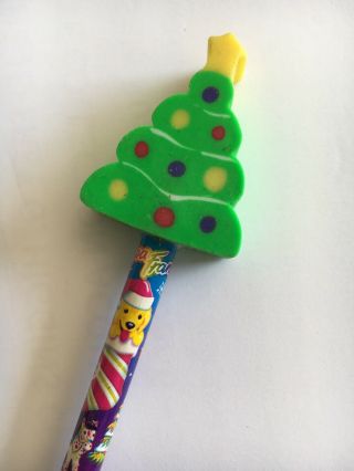 Vintage Lisa Frank Jumbo Eraser Pencil Christmas Tree Winter School Golden Dog 2