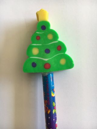 Vintage Lisa Frank Jumbo Eraser Pencil Christmas Tree Winter School Golden Dog 3