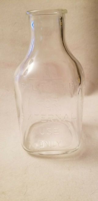 Bottle,  Square Pyrex Vintage Military Collectible,  Marked For External Use Only