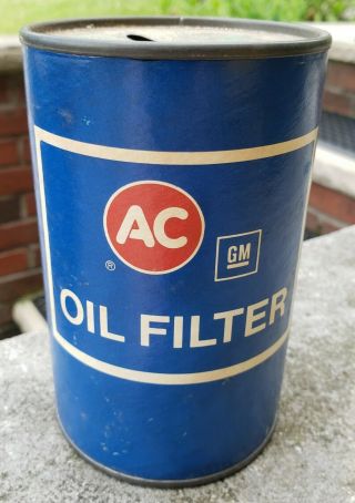 Vtg Gm Ac Oil Filter Bank Gas Oil Garage Can Sign
