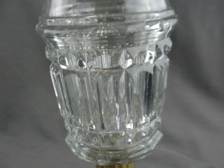 Antique Brass Oil Lamp Base EAPG Glass Font Marble Base 1 3/4 