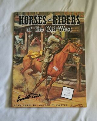 Vintage Horses And Riders Old West Walter Foster Art Painting Book Educational