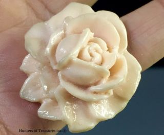 Vintage Celluloid Acrylic Pale Pink Flower Ring Adjustable Size 1940’s