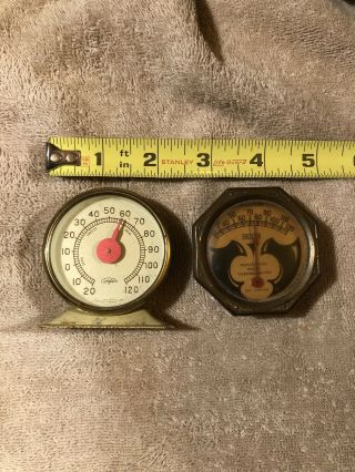Two Vintage Desk Top Thermometers