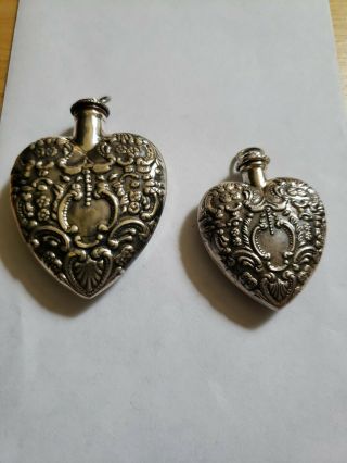 Vintage Sterling Silver Perfume Bottle Pendant Necklace 2 Sizes