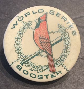 Scarce 1928 World Series St Louis Cardinals “booster” Pin W/stl Button Co Paper