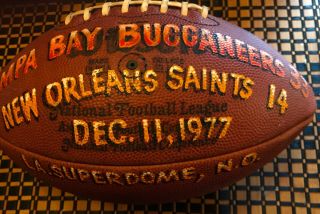Tampa Bay Buccaneers 1st Win Game Ball Football 1977