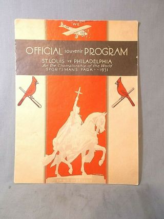 1931 World Series Program Philadelphia A 
