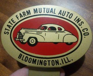 Vintage License Plate Topper State Farm Auto Insurance Bloomington IL 3