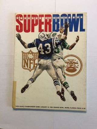 York Jets 1969 Bowl Iii Program Colts Vs Jets Jan 12,  1969
